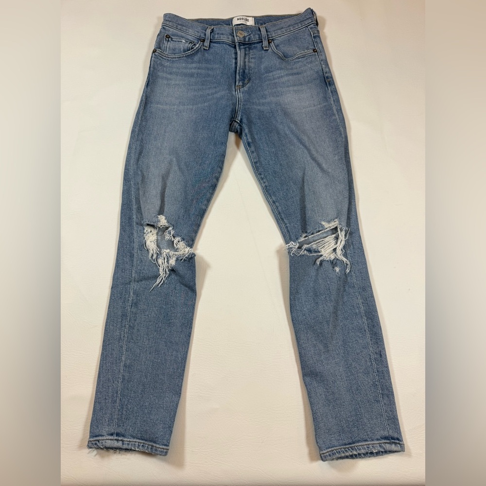 Agolde Toni Mid Rise Slim Straight Jeans Denim women’s 25 (bin Y) - Picture 2 of 10
